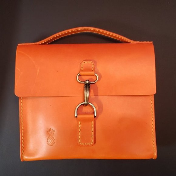 ScapeGrace Designs Orange Leather Clemson Handbag - Picture 1 of 3